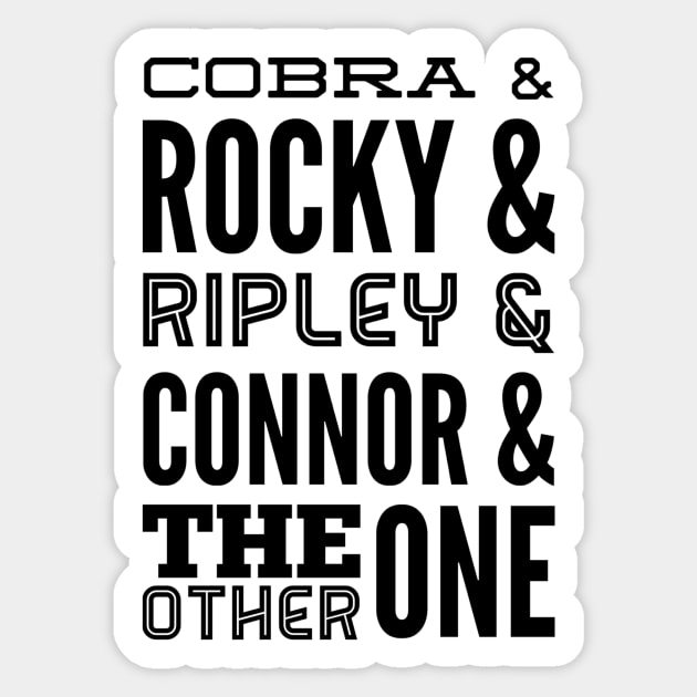 Cobra, Rocky, Ripley, Connor and The Other One (Rex’s Raptors) Sticker by Tdjacks1